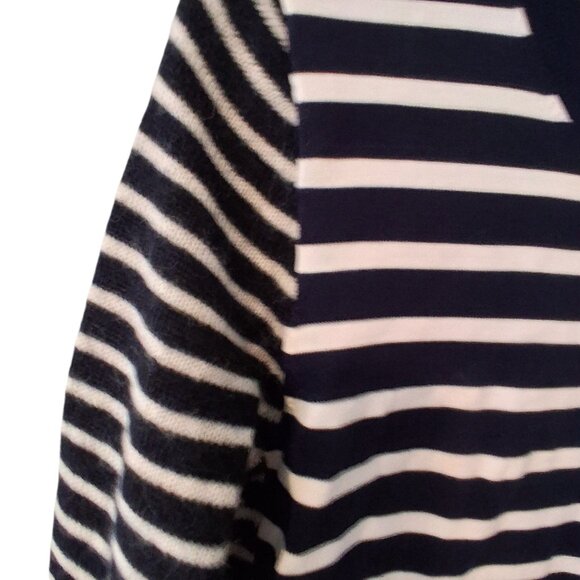 Madewell Mixed Yarn striped sweater top womens Medium navy alpaca blend Spr '25 - Picture 4 of 4